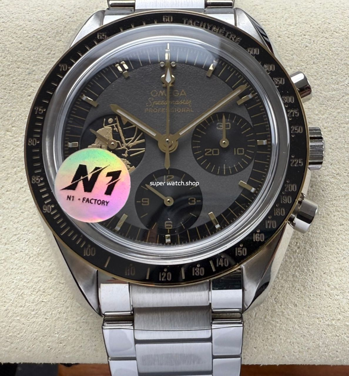 N1 Factory Omega Speedmaster Professional Moonwatch 310.20.42.50.01.001 42mm Full Steel Black Dial