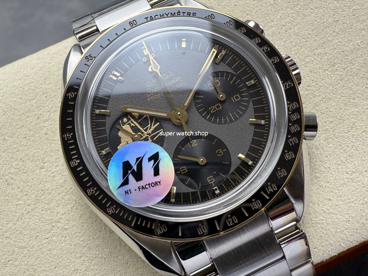 N1 Factory Omega Speedmaster Professional Moonwatch 310.20.42.50.01.001 42mm Full Steel Black Dial - Image 2