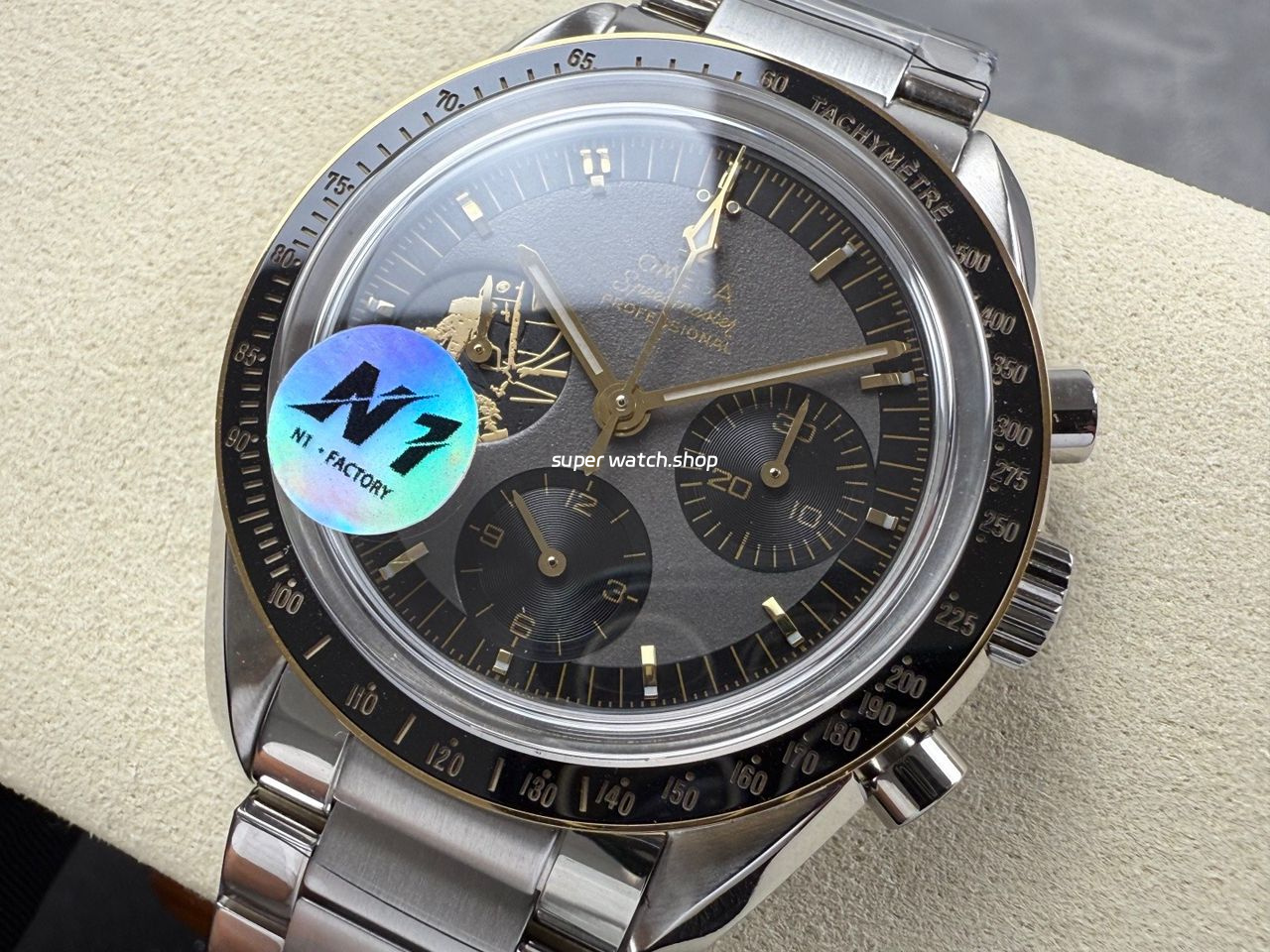 N1 Factory Omega Speedmaster Professional Moonwatch 310.20.42.50.01.001 42mm Full Steel Black Dial - Image 3