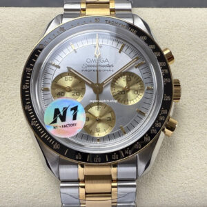 N1 Factory Omega Speedmaster Professional Moonwatch 310.20.42.50.02.001 Yellow Gold Silver Dial