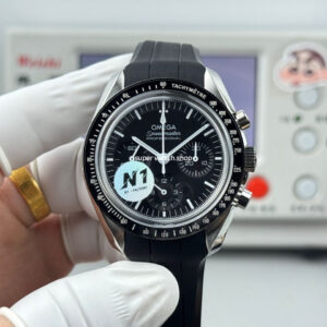 N1 Factory Omega Speedmaster Professional Moonwatch 310.30.42.50.01.002 42mm Steel Rubber Strap Black Dial