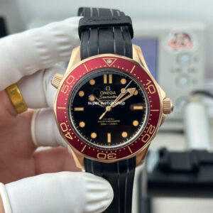 OVS Factory Omega Seamaster Diver 300M 210.90.42.20.01.003 42mm Rubber Strap Black Dial