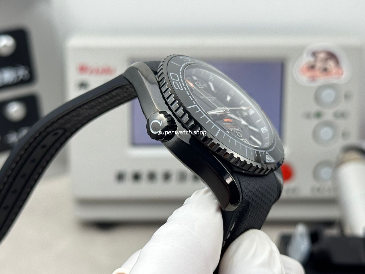 OVS Factory Omega Seamaster Planet Ocean 215.92.46.22.01.001 45.5mm Rubber Strap Arabic Numerals Black - Image 7