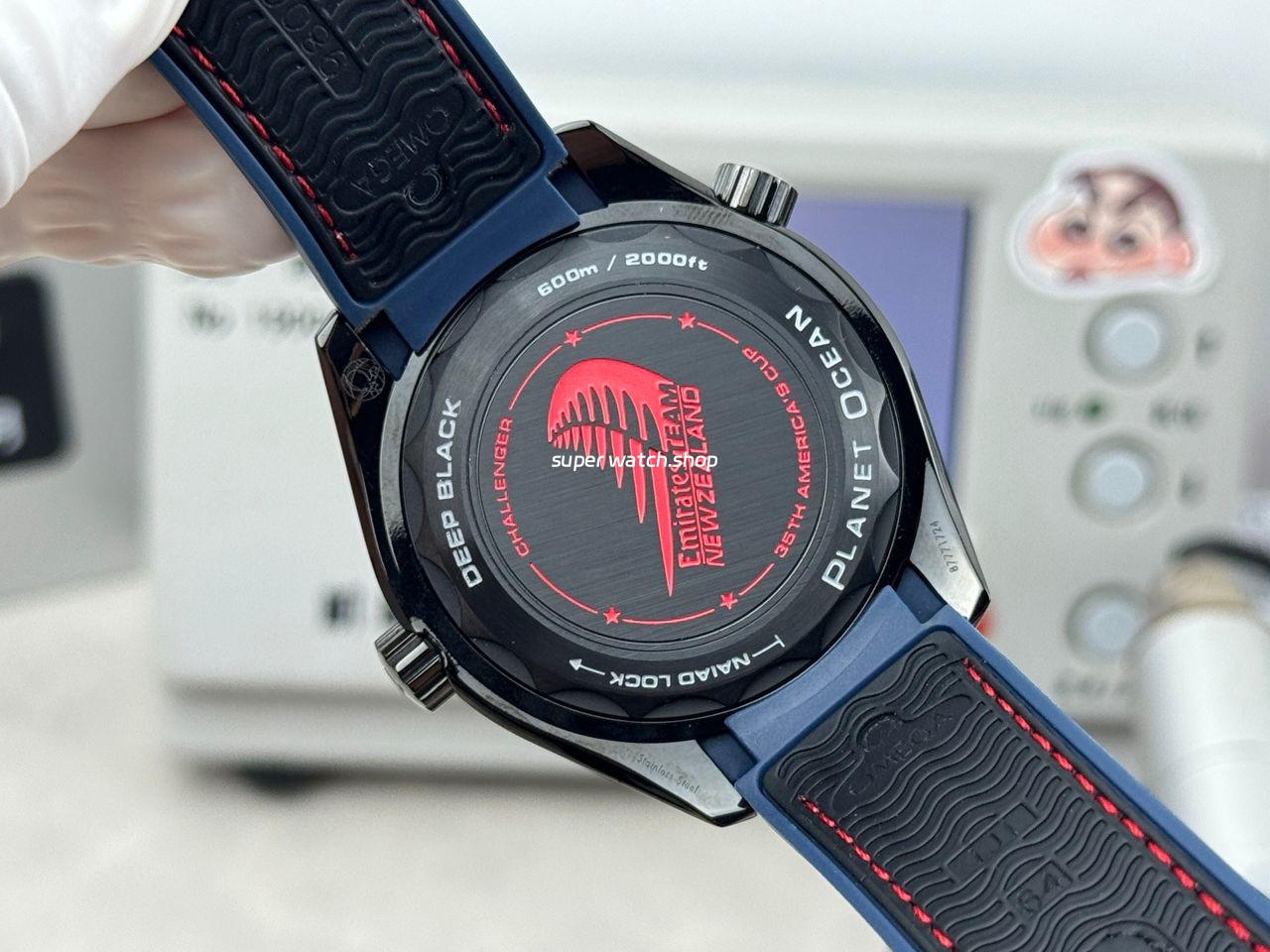 OVS Factory Omega Seamaster Planet Ocean 215.92.46.22.01.004 45.5mm Rubber Strap Arabic Numerals Black - Image 8