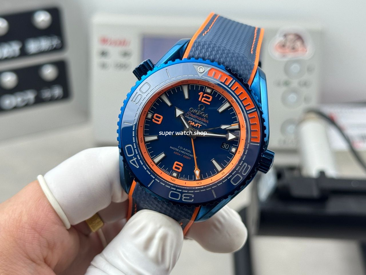 OVS Factory Omega Seamaster Planet Ocean 215.92.46.22.03.001 45.5mm Rubber Strap Arabic Numerals Blue - Image 5