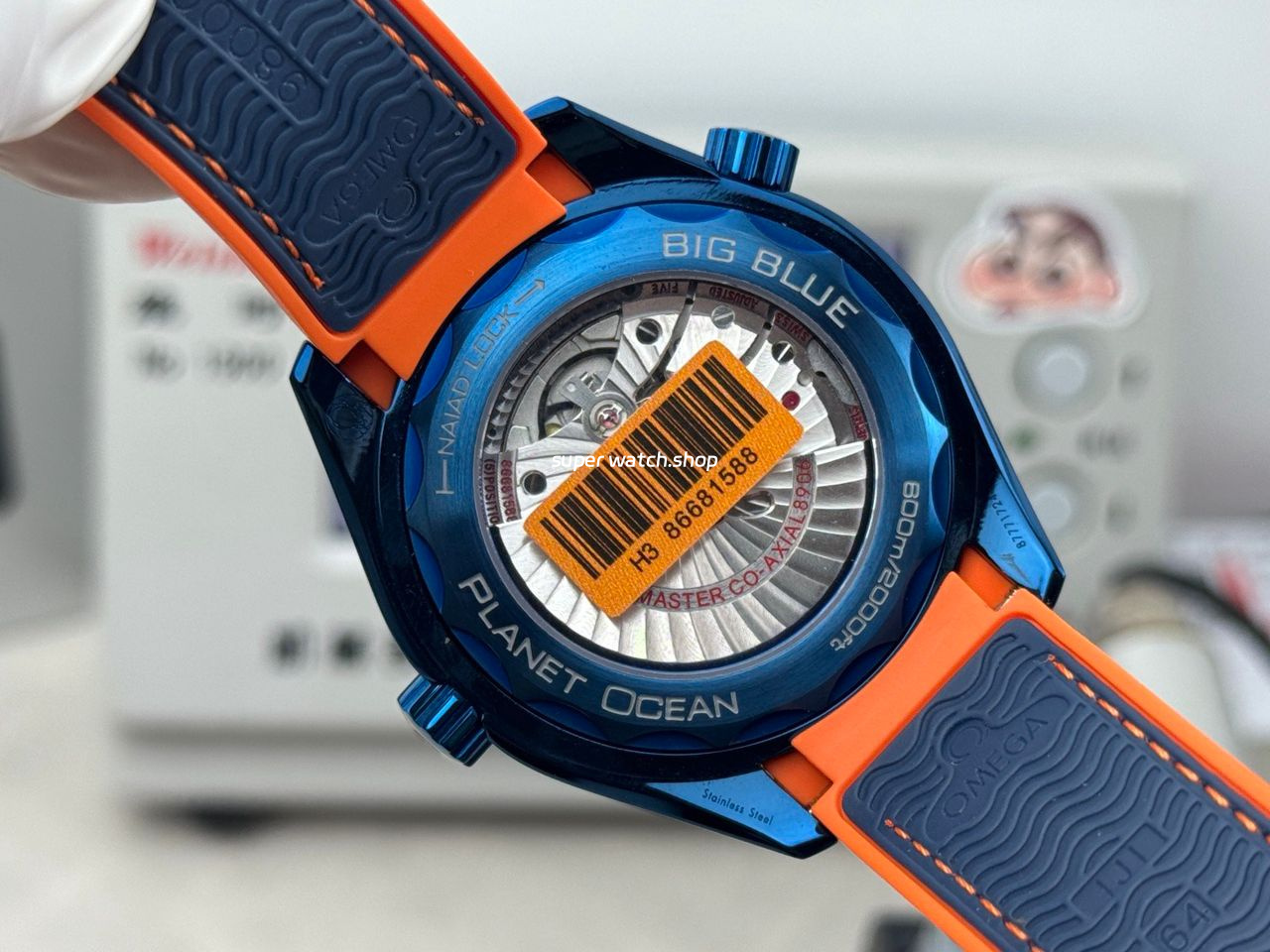 OVS Factory Omega Seamaster Planet Ocean 215.92.46.22.03.001 45.5mm Rubber Strap Arabic Numerals Blue - Image 8