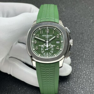 P1 Factory Patek Philippe Aquanaut 5968G-010 42mm White Gold Green Rubber Strap Green Dial