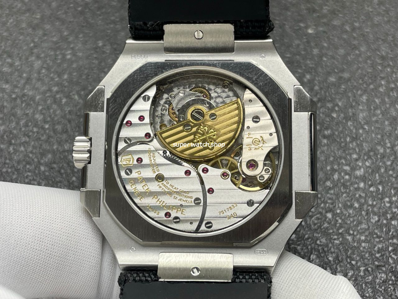 P1 Factory Patek Philippe Cubitus 5822 45mm Platinum Textile Strap Green Dial - Image 7