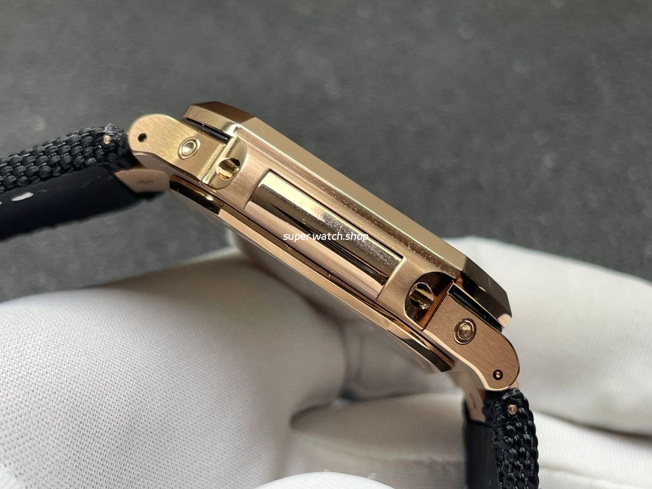 P1 Factory Patek Philippe Cubitus 5822 45mm Rose Gold Textile Strap Brown Dial - Image 5