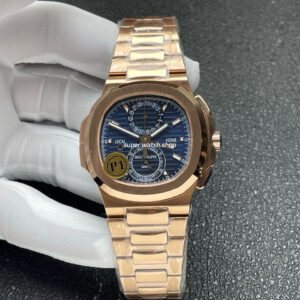 P1 Factory Patek Philippe Nautilus 5990/1R-001 40.5mm Full Rose Gold Blue Dial