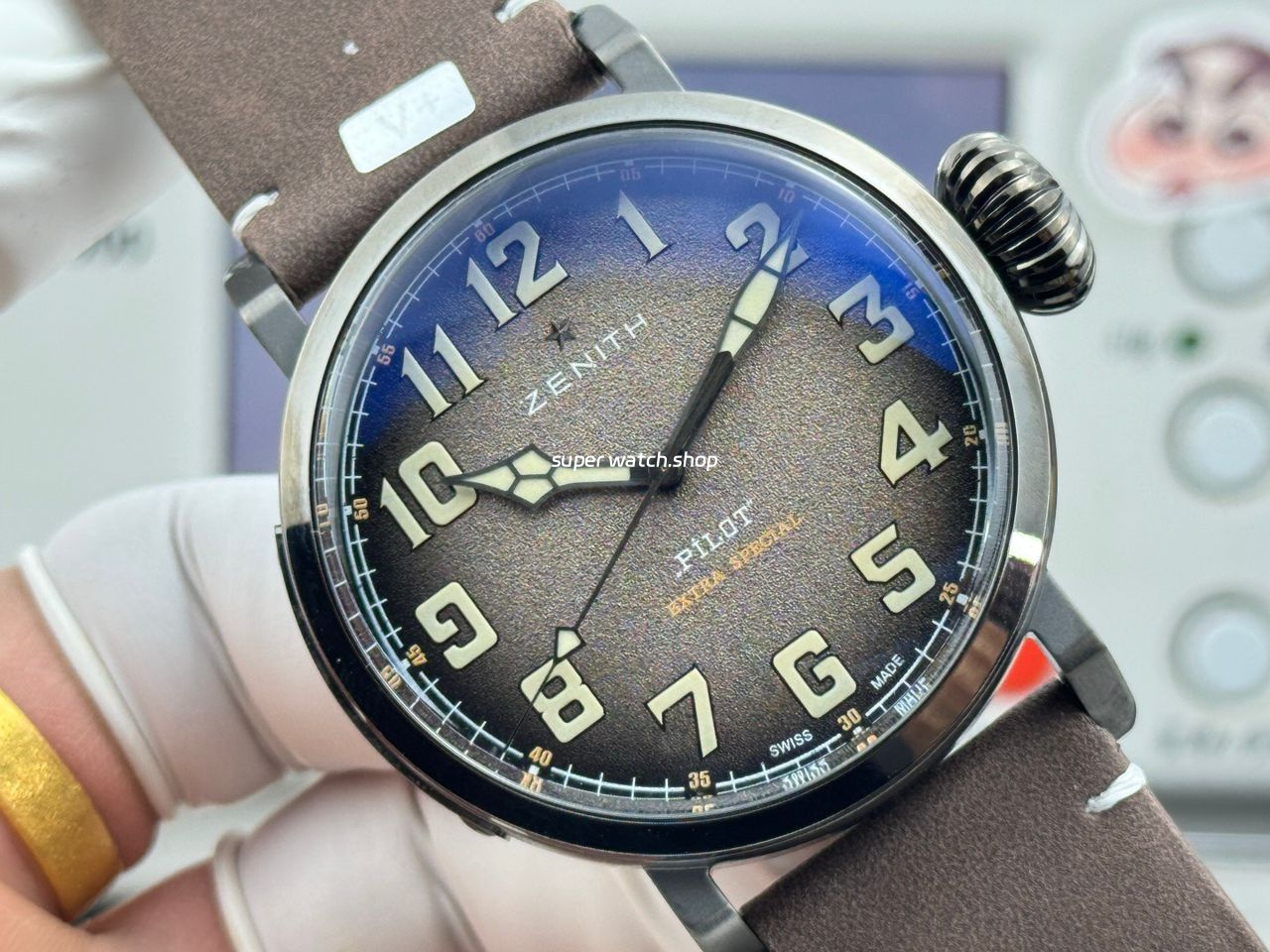 BR Factory Zenith Pilot Type 20 Extra Special 11.2430.67921.C801 45mm Steel Leather Strap Grey Dial - Image 2