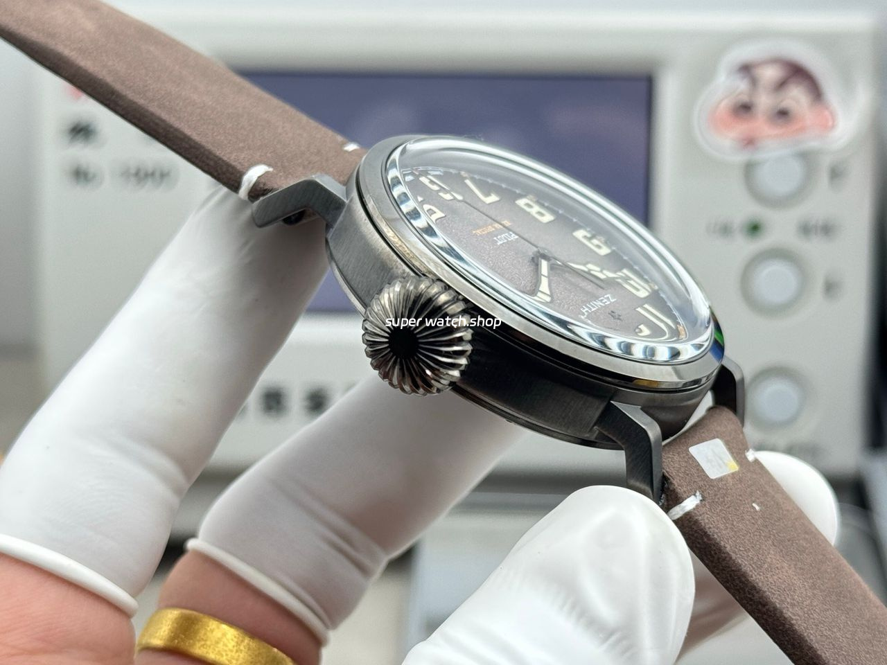 BR Factory Zenith Pilot Type 20 Extra Special 11.2430.67921.C801 45mm Steel Leather Strap Grey Dial - Image 7