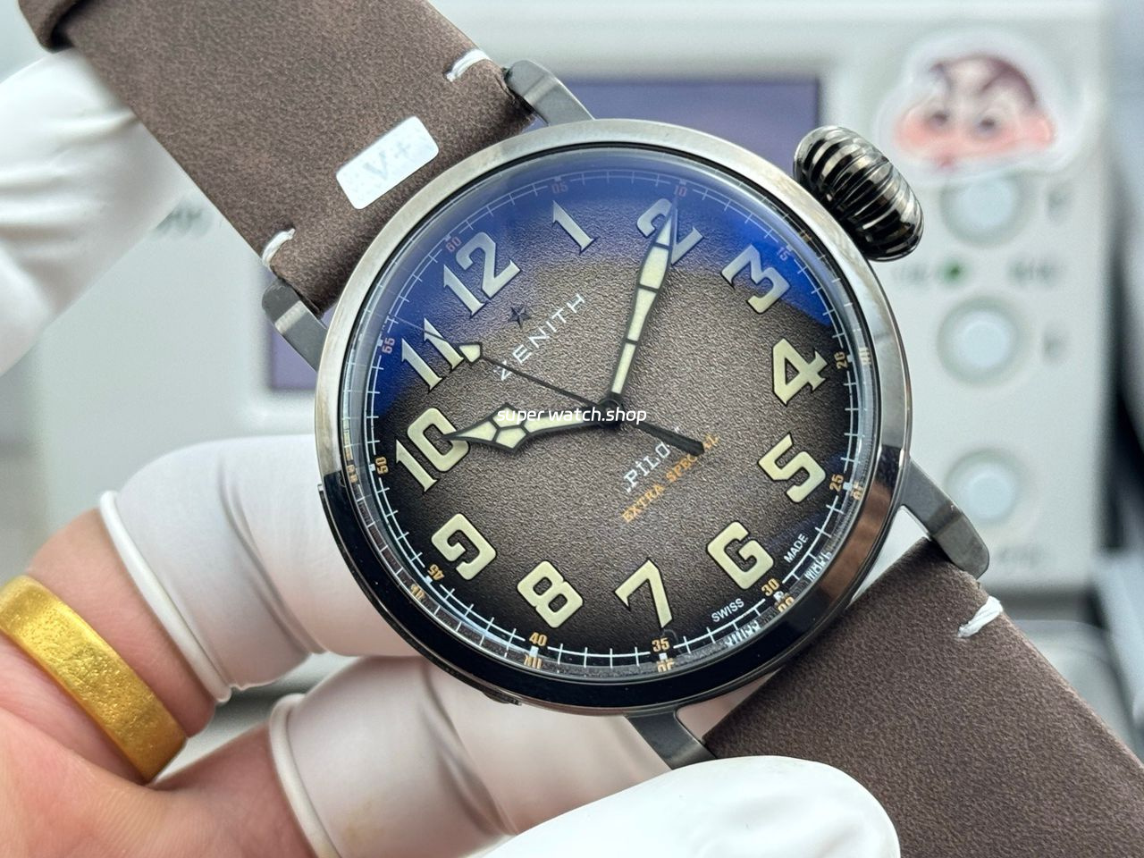 BR Factory Zenith Pilot Type 20 Extra Special 11.2430.67921.C801 45mm Steel Leather Strap Grey Dial - Image 4