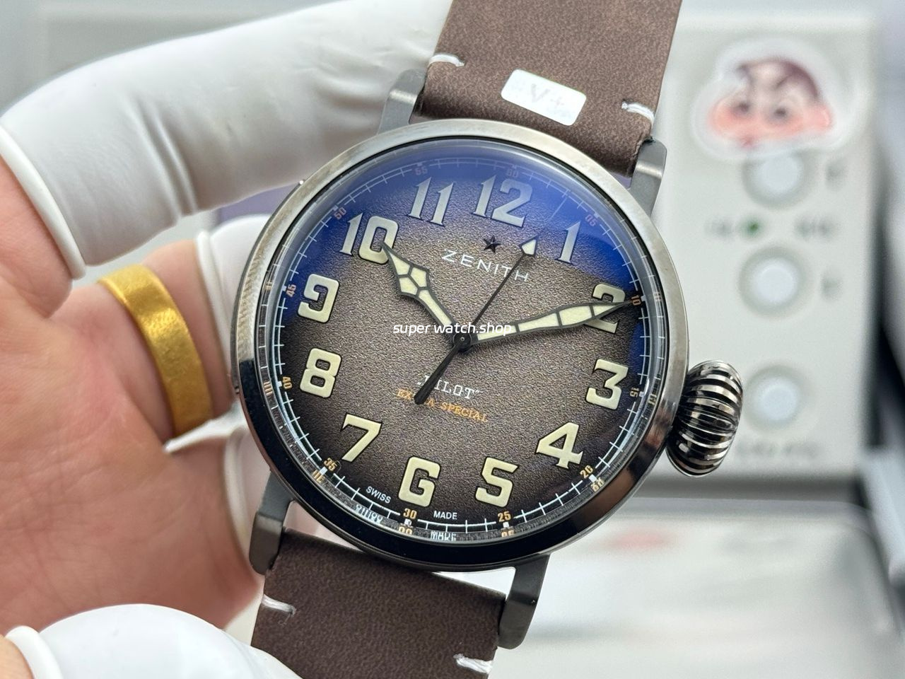 BR Factory Zenith Pilot Type 20 Extra Special 11.2430.67921.C801 45mm Steel Leather Strap Grey Dial - Image 5