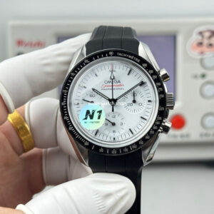 N1 Factory Omega Speedmaster Professional Moonwatch 310.30.42.50.04.001 42mm Steel Rubber Strap White Dial