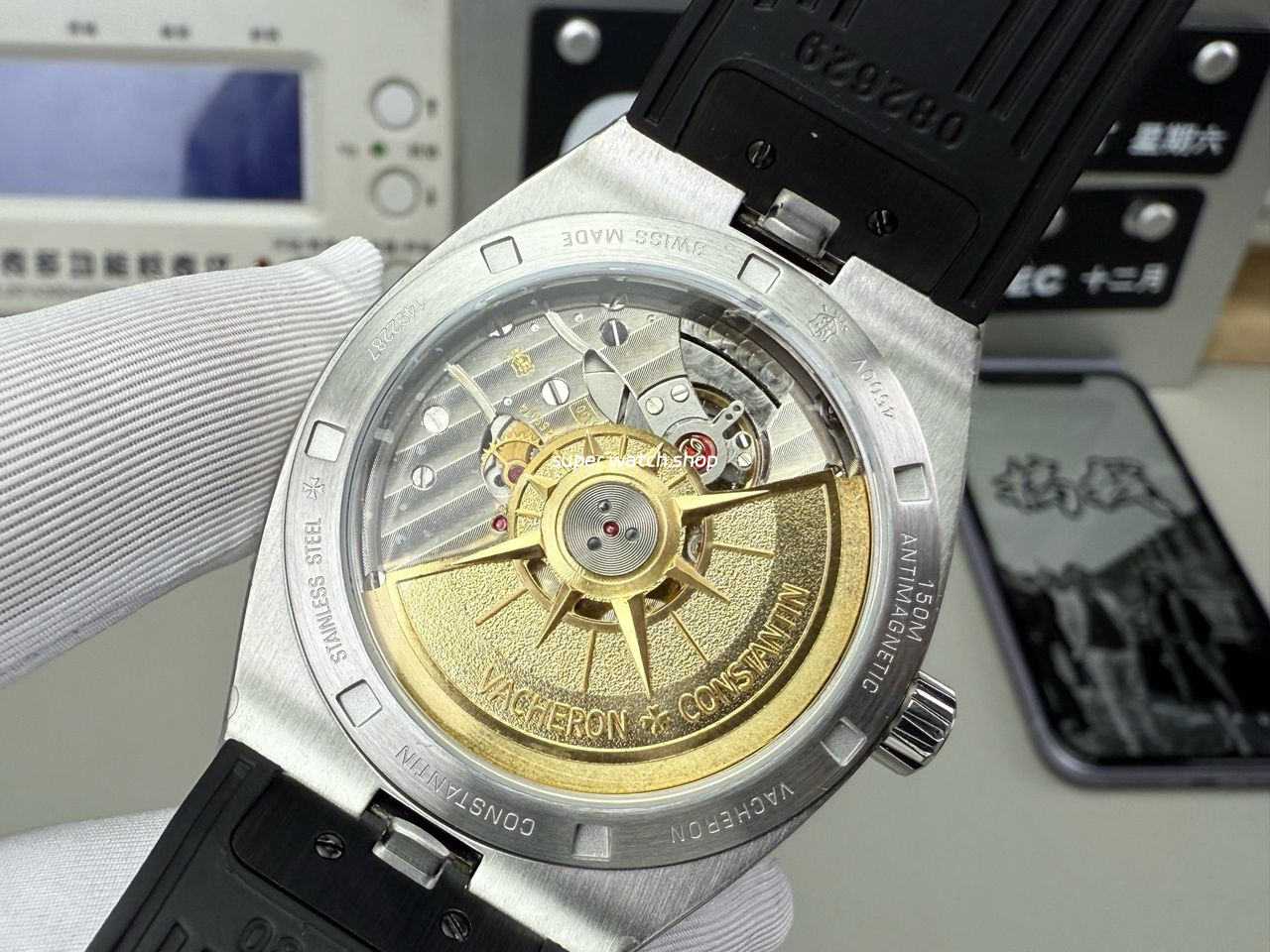 8F Factory Vacheron Constantin Overseas 4500V/000R-B127 41mm Black Rubber Strap Silver Dial - Image 8