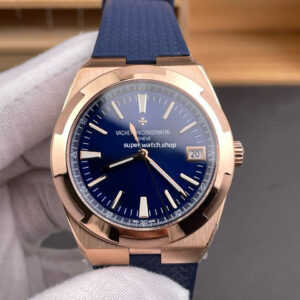 8F Factory Vacheron Constantin Overseas 4500V/210R-B705 41mm Rose Gold Rubber Strap Blue Dial