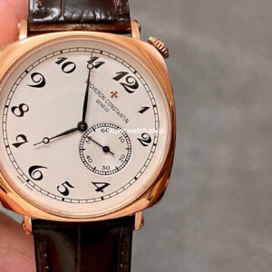 AI Factory Vacheron Constantin Historiques American 1921 82035/000R-9359 40mm Rose Gold Leather Strap Silver Dial