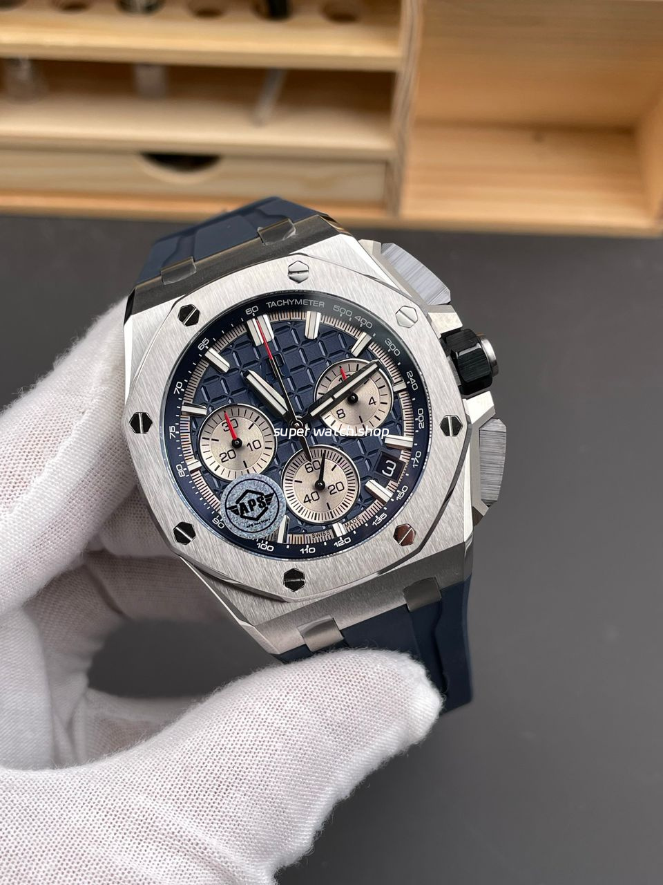 APS Factory Audemars Piguet Royal Oak Offshore Chronograph 26420TI.OO.A027CA.01 43mm Rubber Strap Blue Dial - Image 3