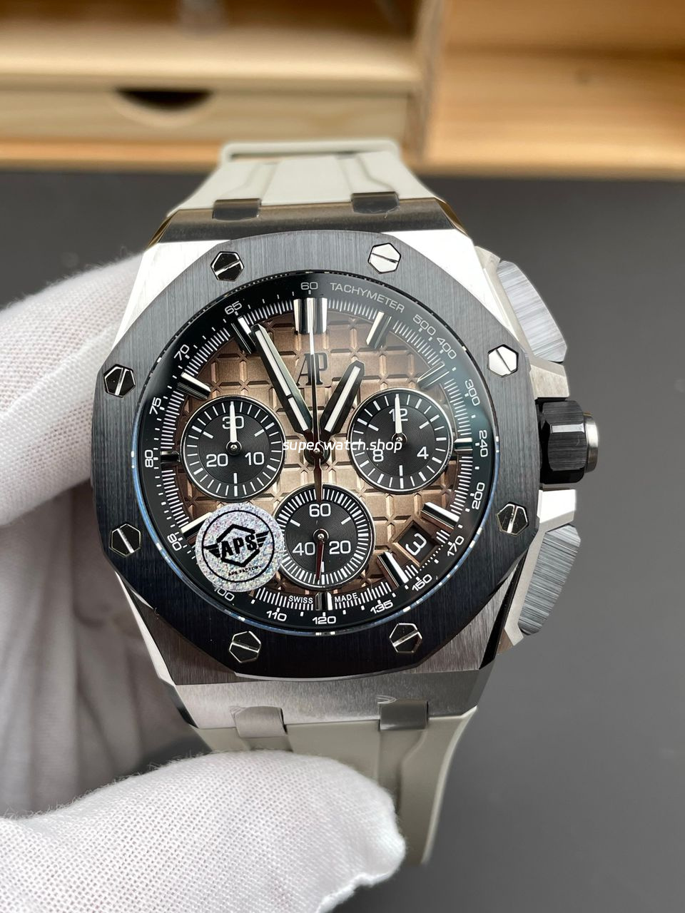 APS Factory Audemars Piguet Royal Oak Offshore Chronograph 26420SO.OO.A600CA.01 43mm Steel Rubber Strap Brown Dial