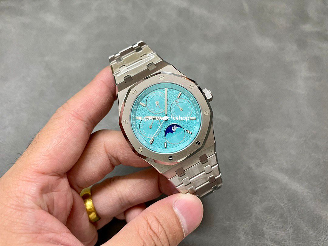 APS Factory Audemars Piguet Royal Oak Perpetual Calendar 26613ST.OO.1220ST.01 41mm Full Steel SKY Blue Dial - Image 4