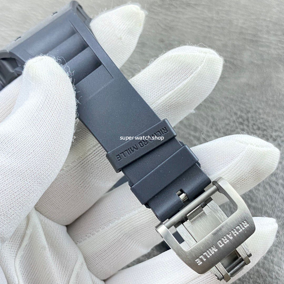 APS Factory Richard Mille RM 055 42.7mm Carbon Fiber Black Rubber Strap Skeletonized Rose Gold Dial - Image 8