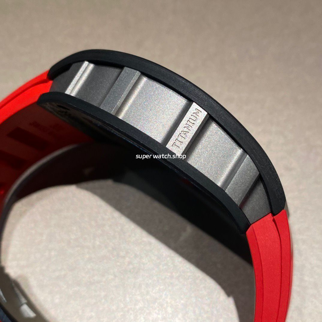 APS Factory Richard Mille RM 055 42.7mm Titanium Red Rubber Strap Skeletonized Black Dial - Image 5
