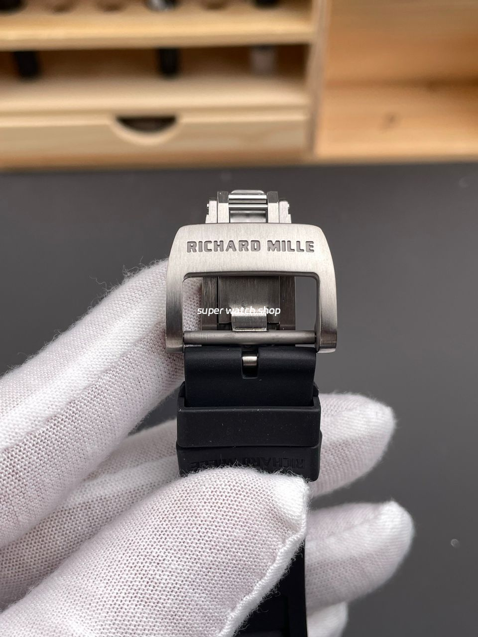 APS Factory Richard Mille RM 35-02 44.5mm Black Carbon Fiber Black Rubber Strap Black Skeletonized Dial - Image 8