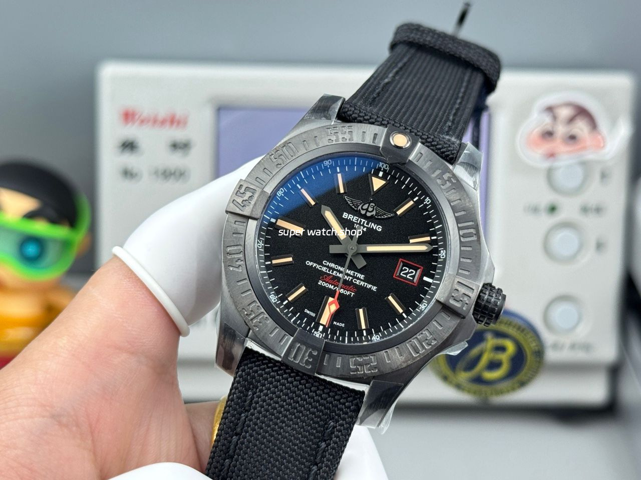 GF Factory Breitling Avenger Blackbird V17311101B1W1 44mm Titanium Military Canvas Strap Black Dial - Image 5