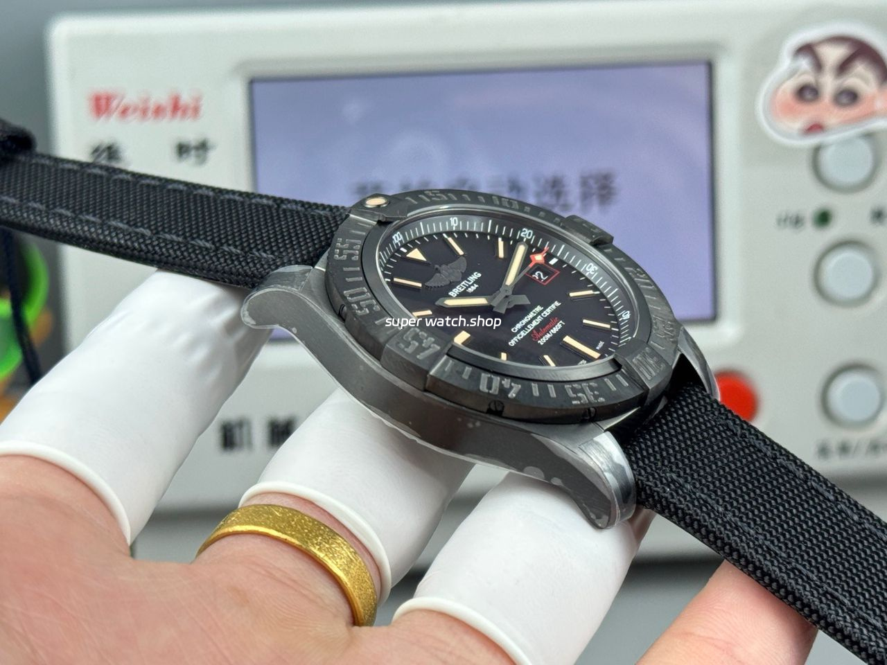 GF Factory Breitling Avenger Blackbird V17311101B1W1 44mm Titanium Military Canvas Strap Black Dial - Image 6