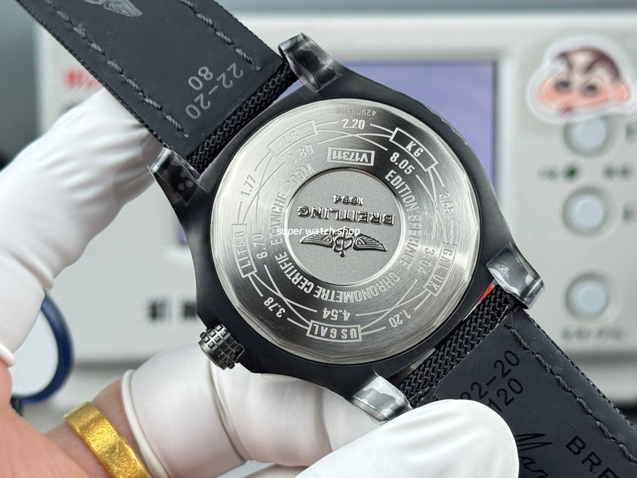 GF Factory Breitling Avenger Blackbird V17311101B1W1 44mm Titanium Military Canvas Strap Black Dial - Image 8