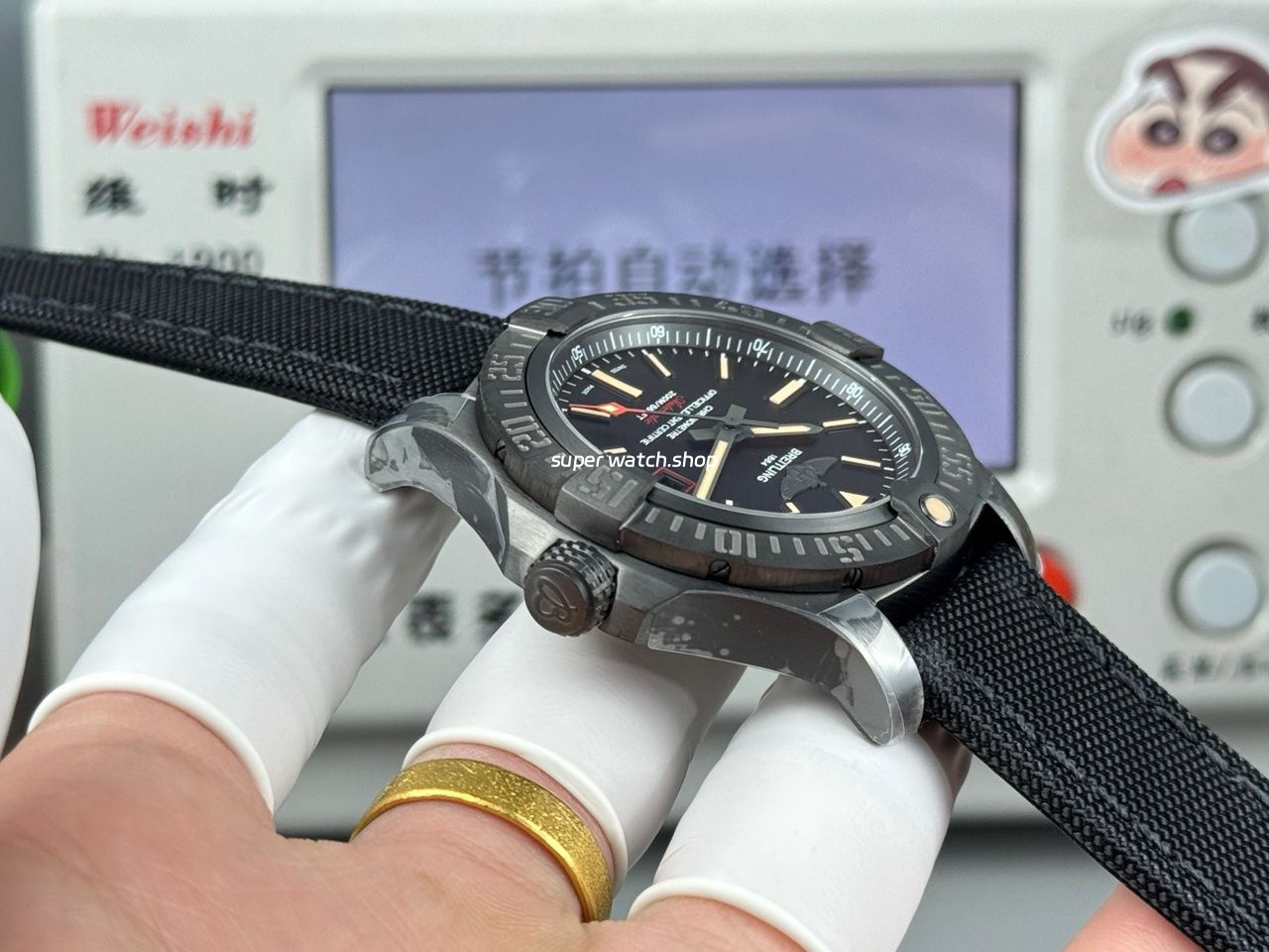 GF Factory Breitling Avenger Blackbird V17311101B1W1 44mm Titanium Military Canvas Strap Black Dial - Image 7