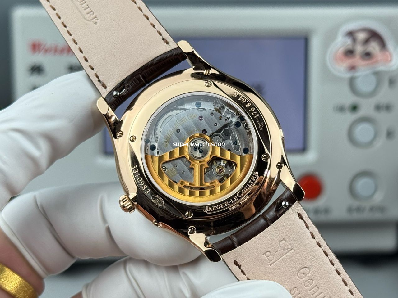 GF Factory Jaeger-LeCoultre Master Ultra Thin Moon 1252520 39mm Rose Gold Leather Strap Silver Dial - Image 8