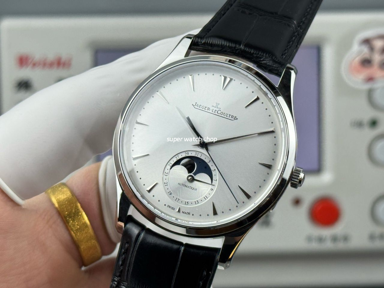 GF Factory Jaeger-LeCoultre Master Ultra Thin Moon Q1258420 39mm Steel Leather Strap Silver Dial - Image 3