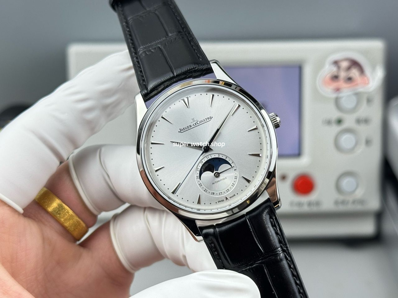 GF Factory Jaeger-LeCoultre Master Ultra Thin Moon Q1258420 39mm Steel Leather Strap Silver Dial - Image 4