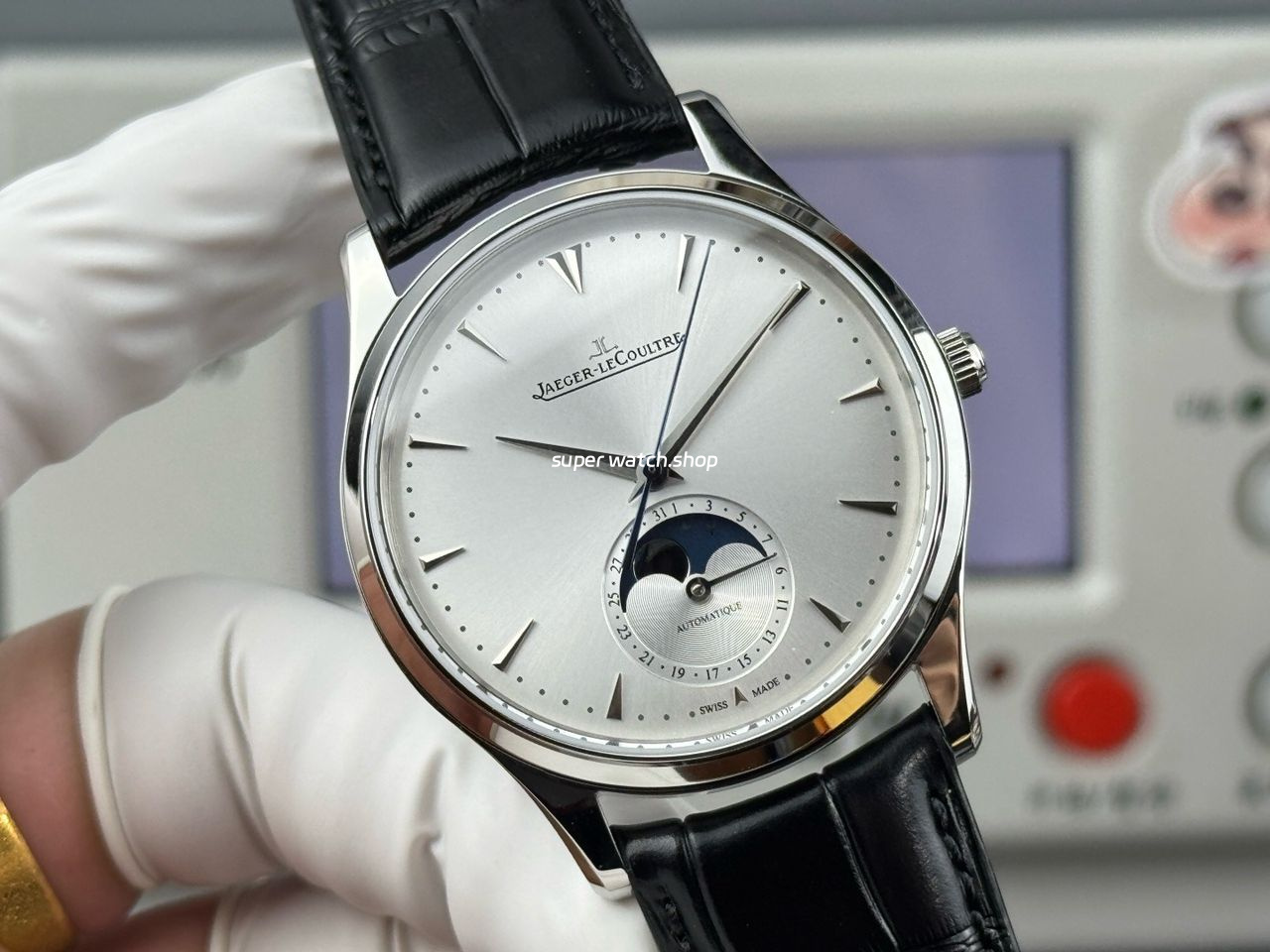 GF Factory Jaeger-LeCoultre Master Ultra Thin Moon Q1258420 39mm Steel Leather Strap Silver Dial - Image 2