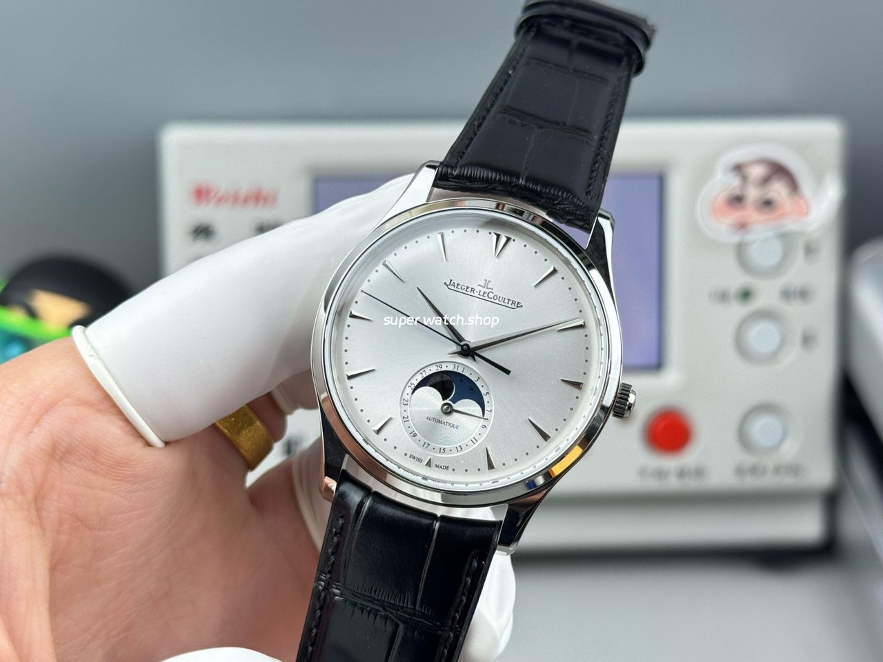 GF Factory Jaeger-LeCoultre Master Ultra Thin Moon Q1258420 39mm Steel Leather Strap Silver Dial - Image 5