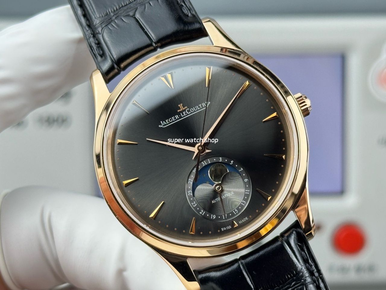 GF Factory Jaeger-LeCoultre Master Ultra Thin Moon Q136255J 39mm Rose Gold Leather Strap Grey Dial - Image 2