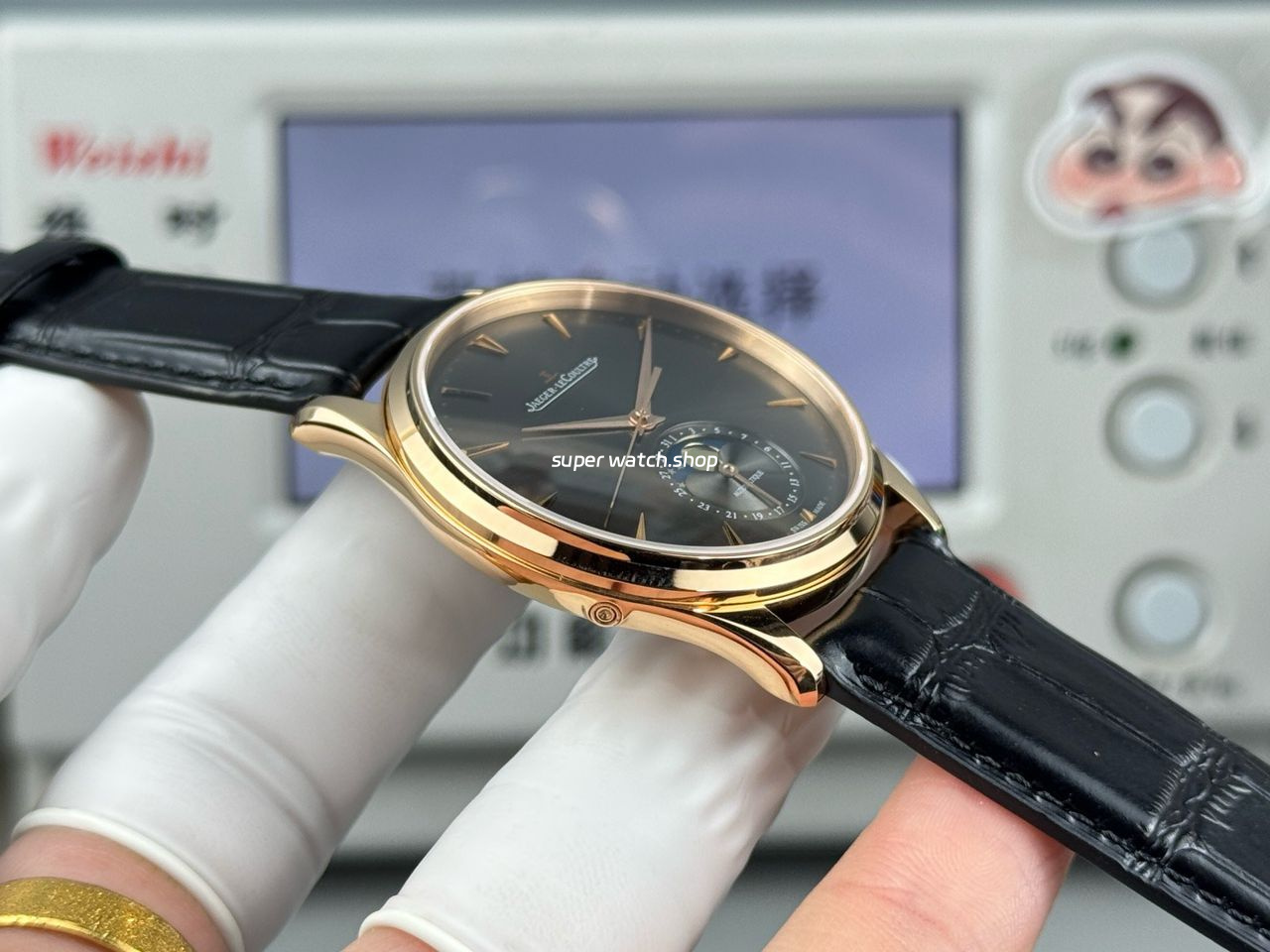 GF Factory Jaeger-LeCoultre Master Ultra Thin Moon Q136255J 39mm Rose Gold Leather Strap Grey Dial - Image 6