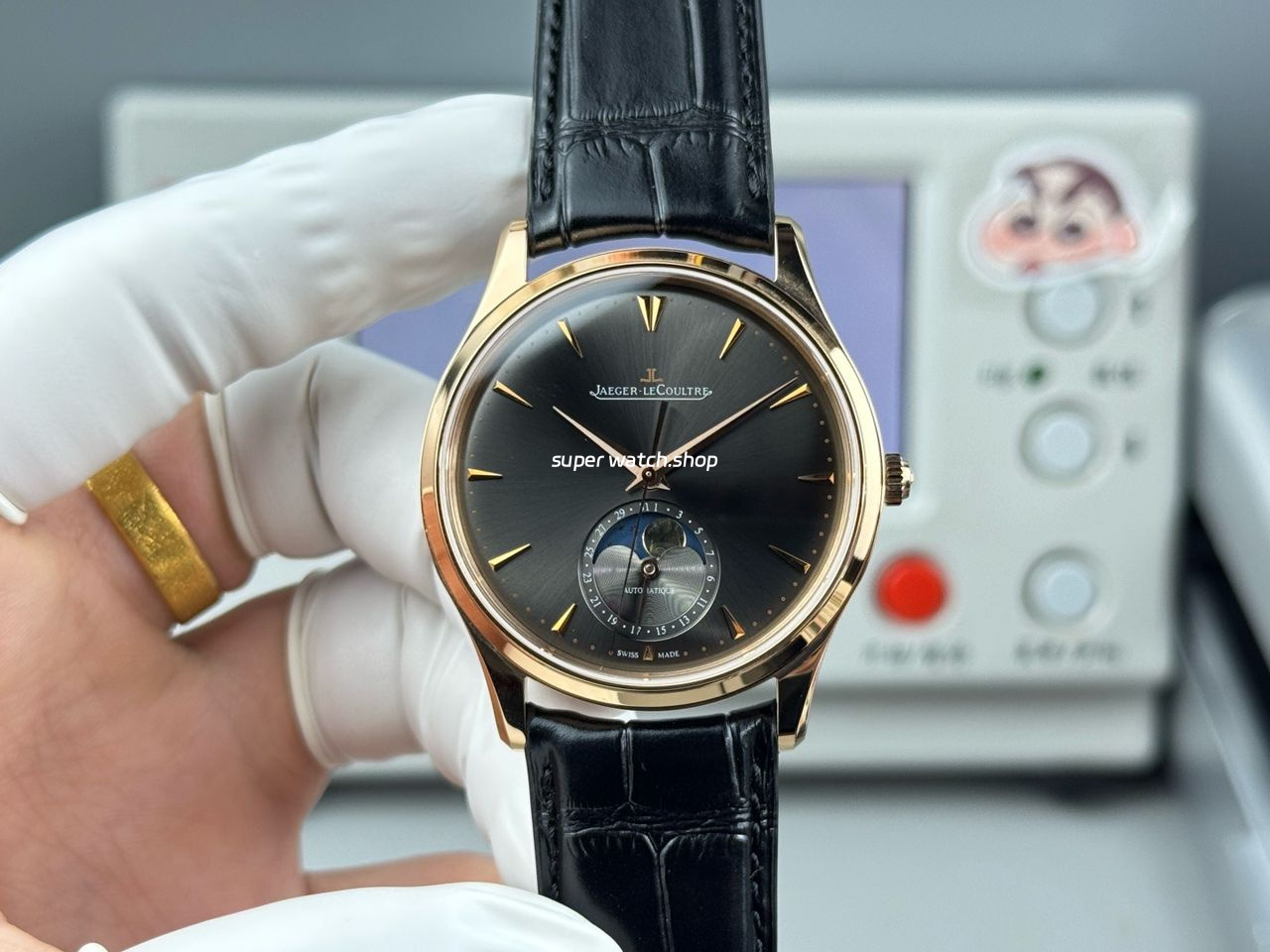 GF Factory Jaeger-LeCoultre Master Ultra Thin Moon Q136255J 39mm Rose Gold Leather Strap Grey Dial