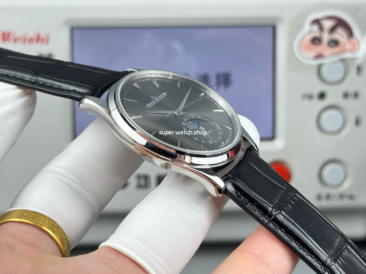 GF Factory Jaeger-LeCoultre Master Ultra Thin Moon Q1363540 39mm White Gold Leather Strap Grey Dial - Image 6