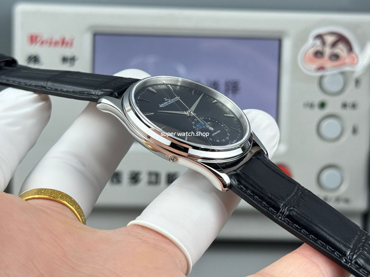 GF Factory Jaeger-LeCoultre Master Ultra Thin Moon Q1368470 39mm Steel Leather Strap Black Dial - Image 6