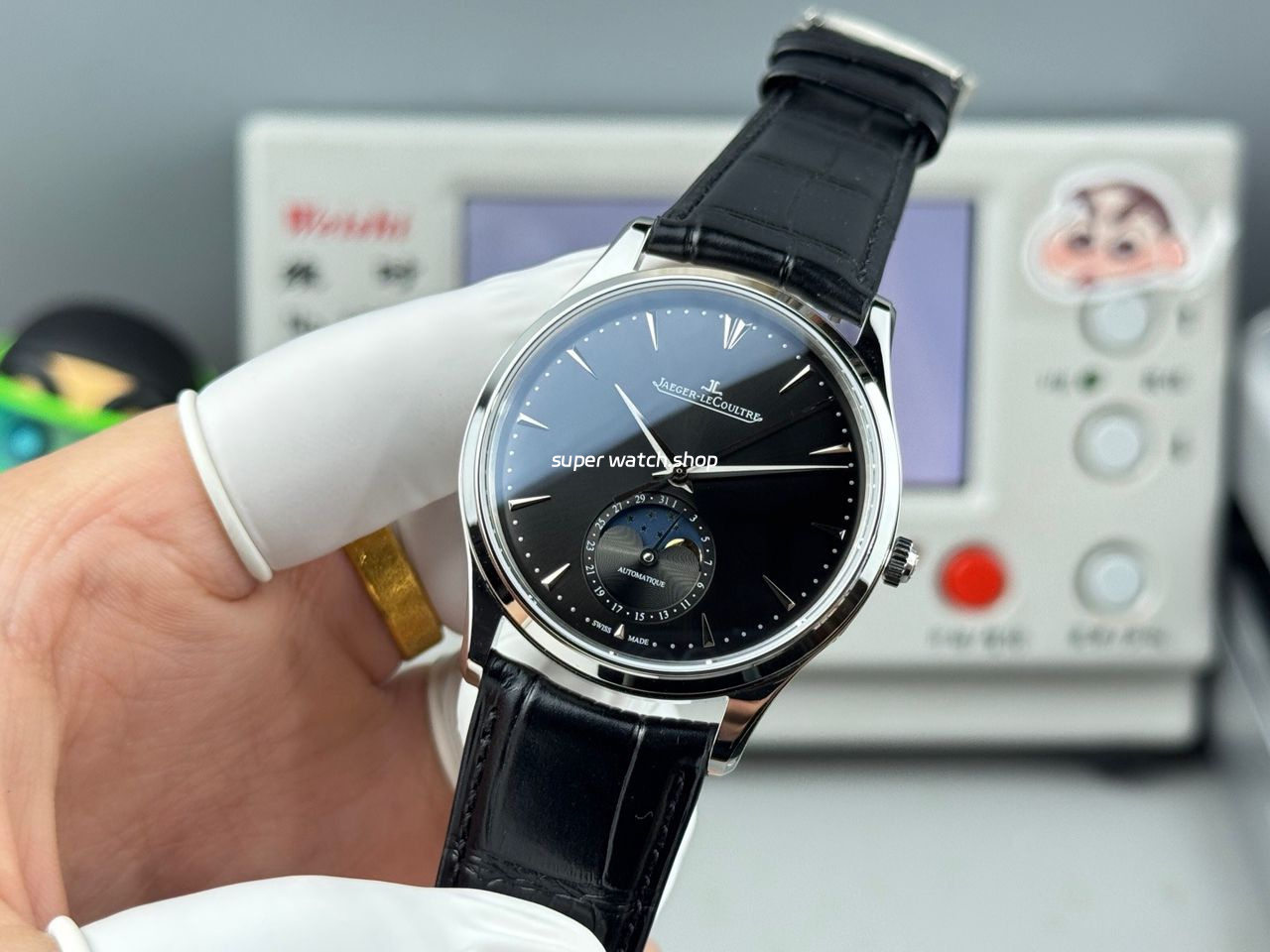 GF Factory Jaeger-LeCoultre Master Ultra Thin Moon Q1368470 39mm Steel Leather Strap Black Dial - Image 5