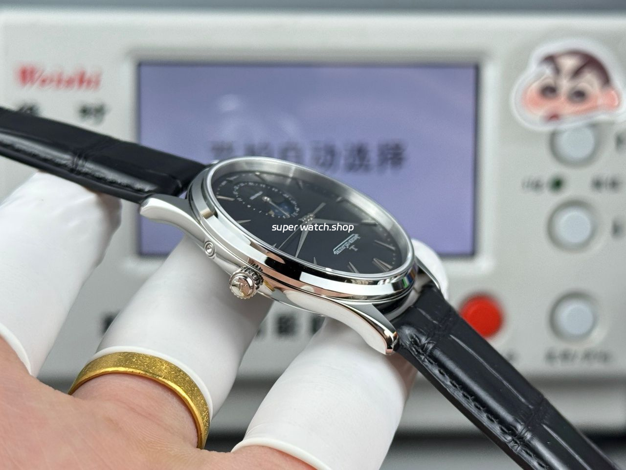 GF Factory Jaeger-LeCoultre Master Ultra Thin Moon Q1368470 39mm Steel Leather Strap Black Dial - Image 7