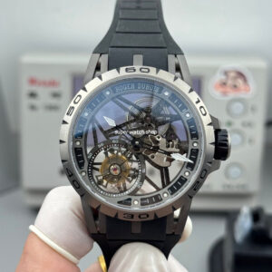 NEW Factory Roger Dubuis Excalibur Spider RDDBEX0479 Tourbillon 45mm Titanium Black Rubber Strap Black Dial