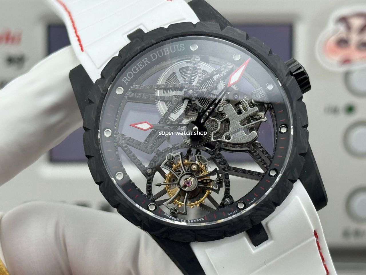 NEW Factory Roger Dubuis Excalibur DBEX0577 42mm Carbon Fiber Rubber Strap Skeletonized Dial - Image 2