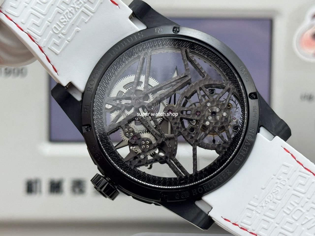 NEW Factory Roger Dubuis Excalibur DBEX0577 42mm Carbon Fiber Rubber Strap Skeletonized Dial - Image 7