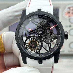 NEW Factory Roger Dubuis Excalibur DBEX0577 42mm Carbon Fiber Rubber Strap Skeletonized Dial