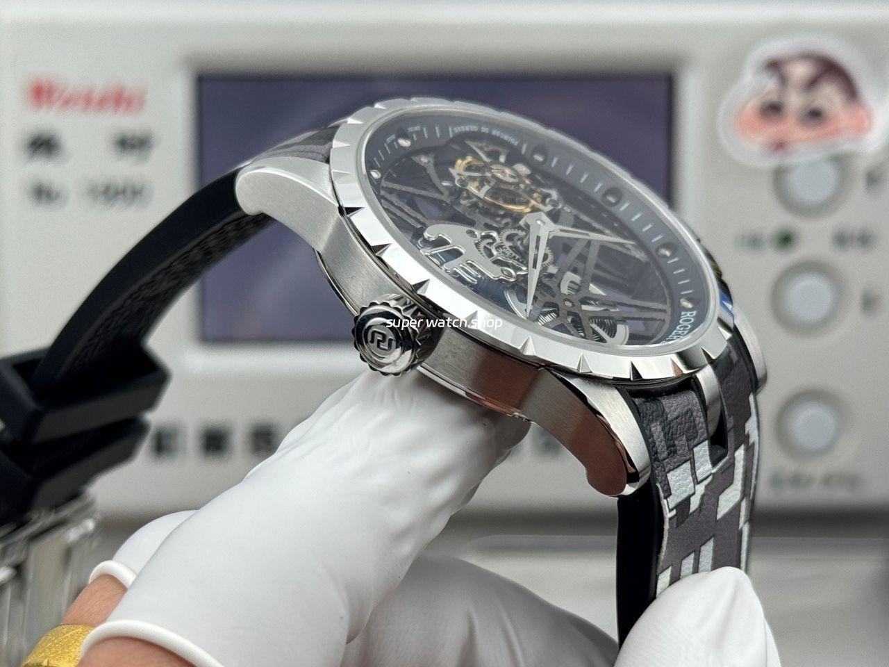 NEW Factory Roger Dubuis Excalibur Spider RDDBEX0393 Tourbillon 42mm White Gold Rubber Strap Black Dial - Image 6