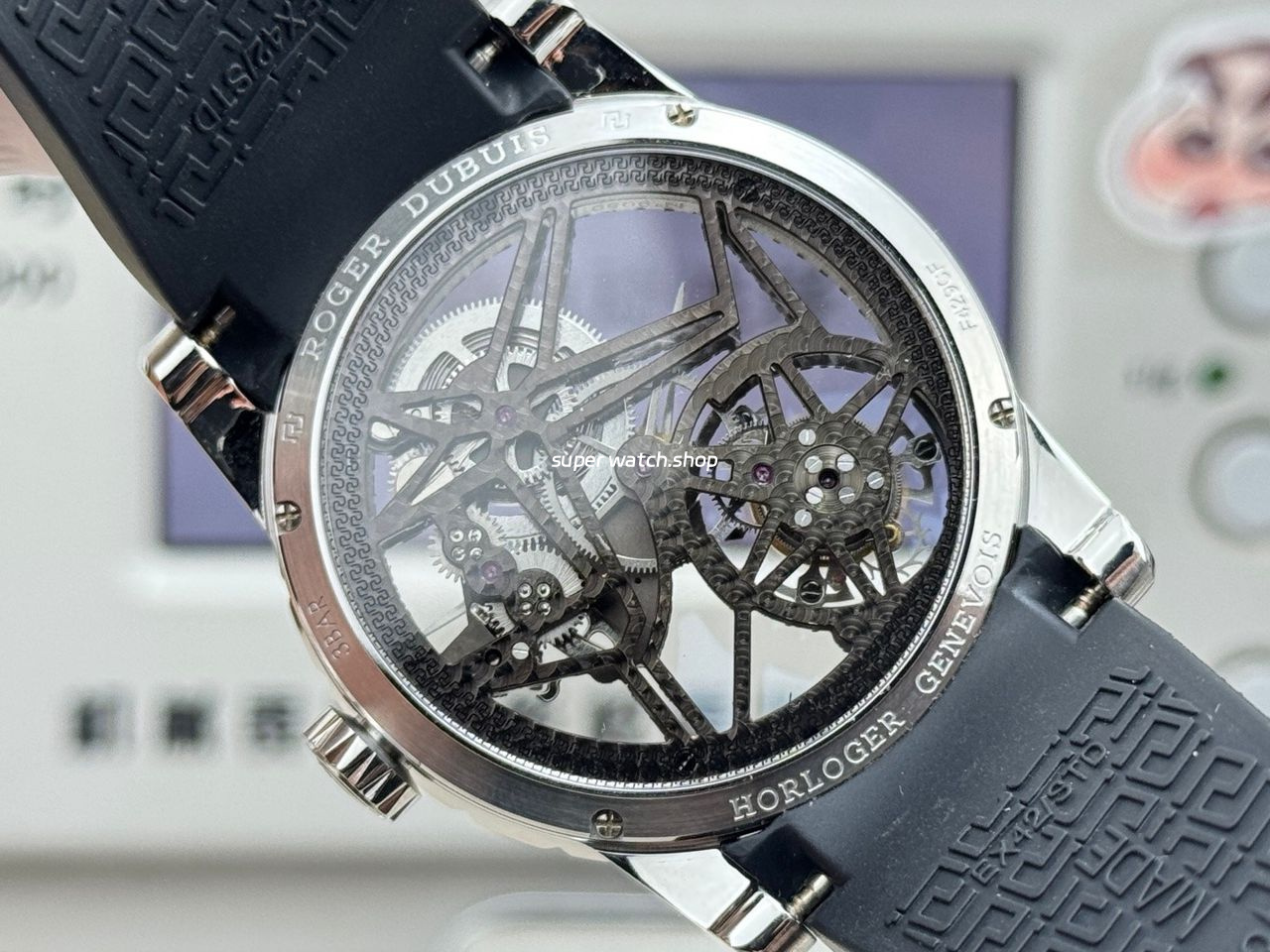 NEW Factory Roger Dubuis Excalibur Spider RDDBEX0393 Tourbillon 42mm White Gold Rubber Strap Black Dial - Image 7